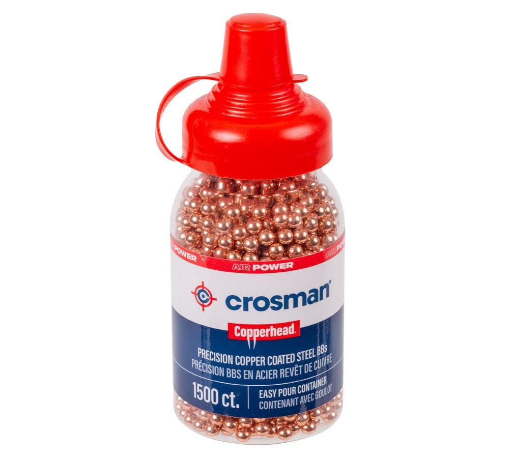 Crosman Copperhead .177 Cal 5.1 Grains Steel BBs, 1500ct, Copper