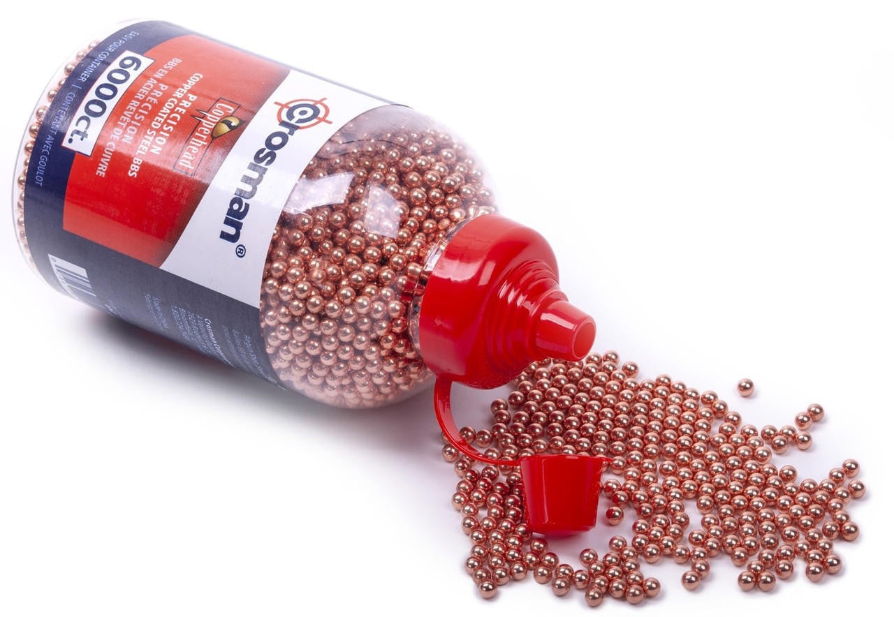 Crosman Copperhead .177 Cal 5.1 Grains Steel BBs, 6000ct, Copper