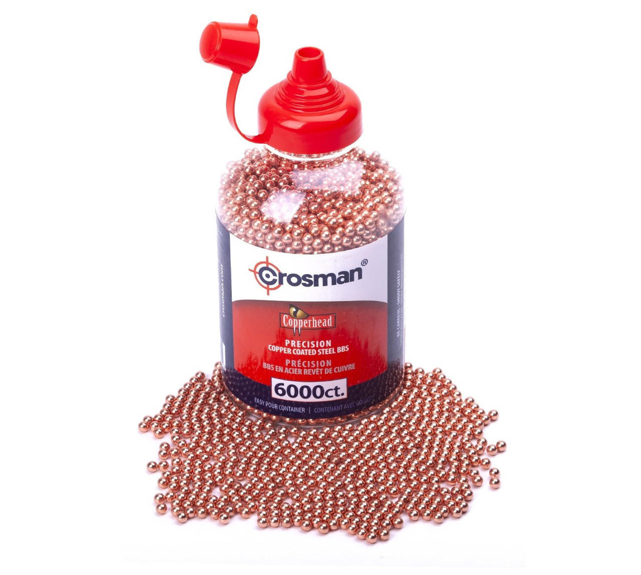 Crosman Copperhead .177 Cal 5.1 Grains Steel BBs, 6000ct, Copper