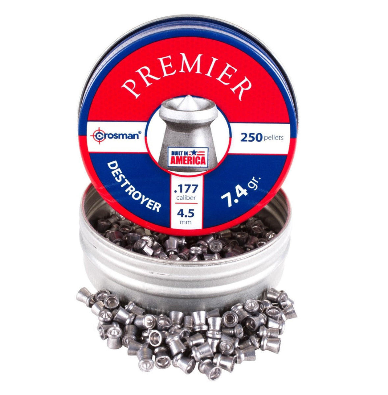 Crosman Destroyer .177 Cal 7.9 Grains Pointed Pellets, 250ct, Silver