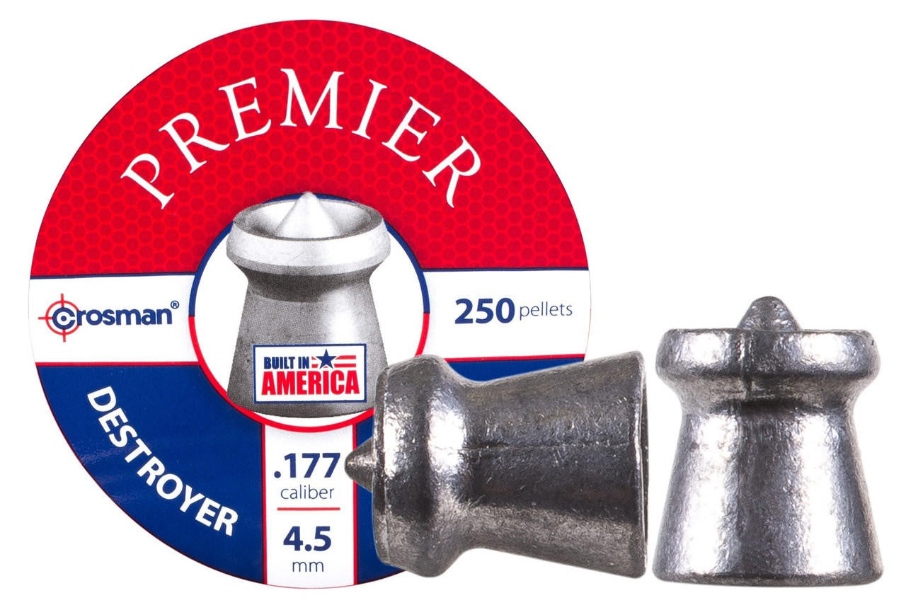 Crosman Destroyer .177 Cal 7.9 Grains Pointed Pellets, 250ct, Silver