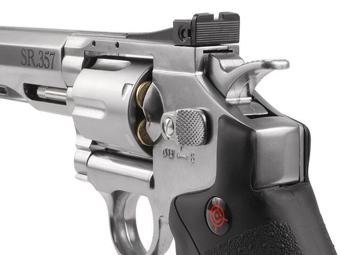 Crosman SR.357 CO2 Revolver 0.177 Cal Airgun, Silver