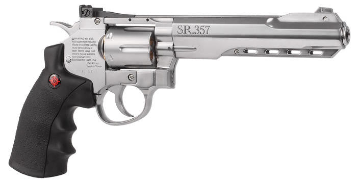 Crosman SR.357 CO2 Revolver 0.177 Cal Airgun, Silver