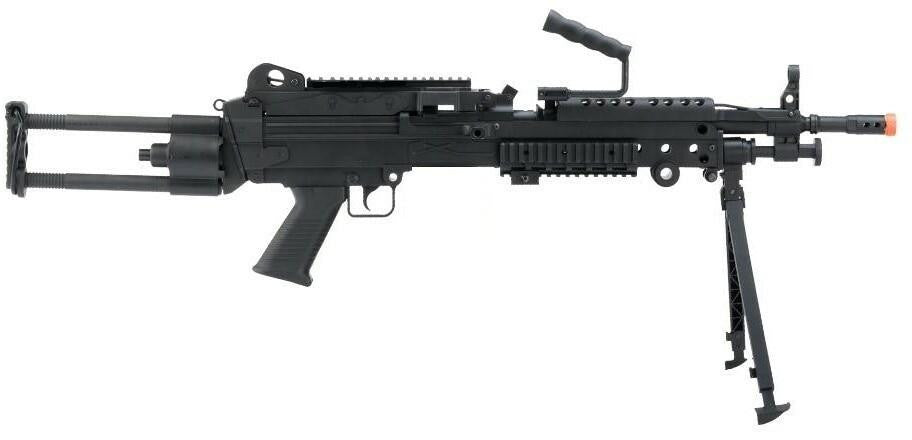 Cybergun FN Herstal Licensed M249 Para Featherweight LMG Airsoft Rifle, Black