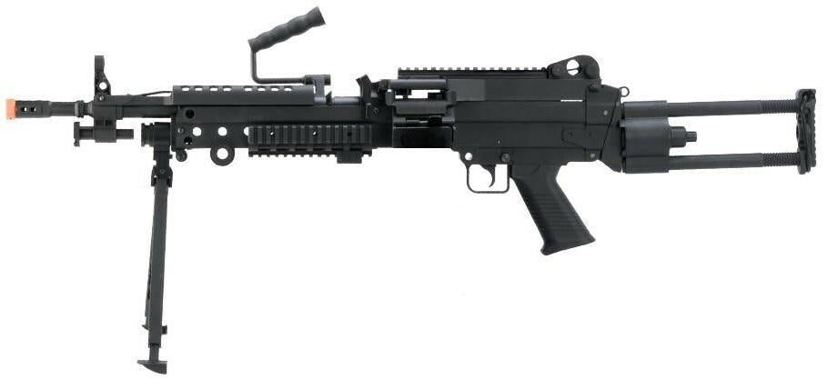 Cybergun FN Herstal Licensed M249 Para Featherweight LMG Airsoft Rifle, Black