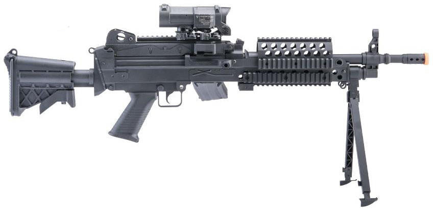 Cybergun FN Herstal M249 Featherweight Airsoft Machine Gun, Black