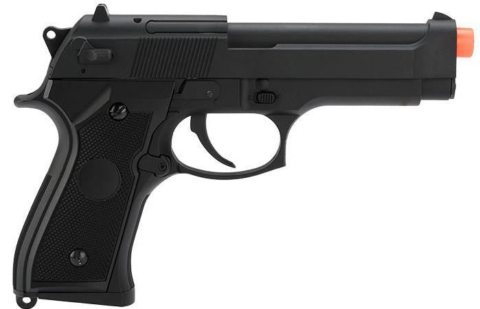 CYMA Full Auto Select Fire M9 Airsoft AEP Pistol Package, Black