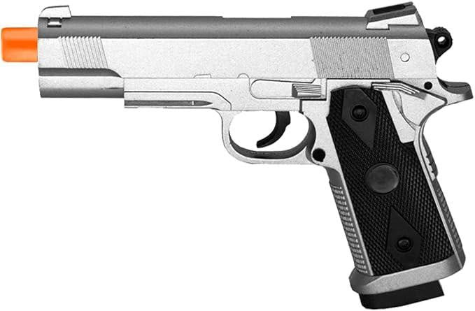 Cyma Metal M1911 Spring Airsoft Pistol, Silver