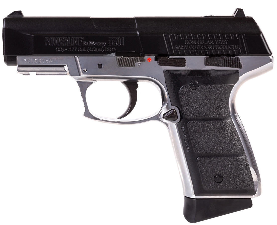 Daisy Powerline 5501 CO2 Powered 0.177 Cal Airgun, Silver/Black