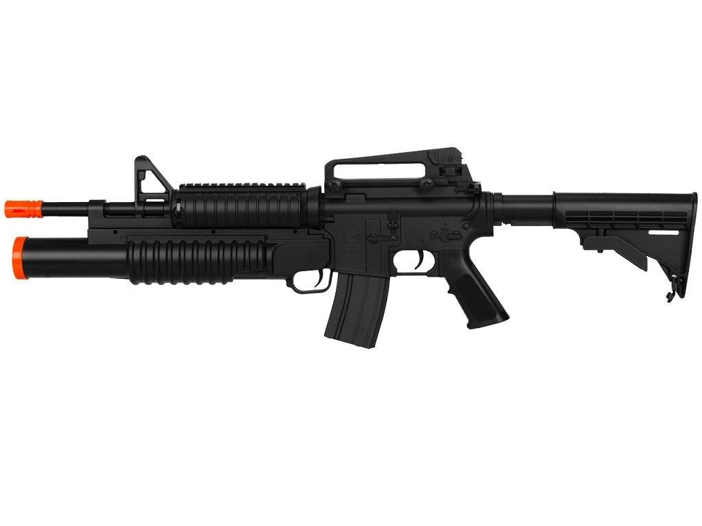 Double Eagle M4 AEG w/ Underbarrel Tri-Shot Launcher, Black