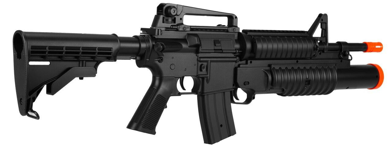 Double Eagle M4 AEG w/ Underbarrel Tri-Shot Launcher, Black