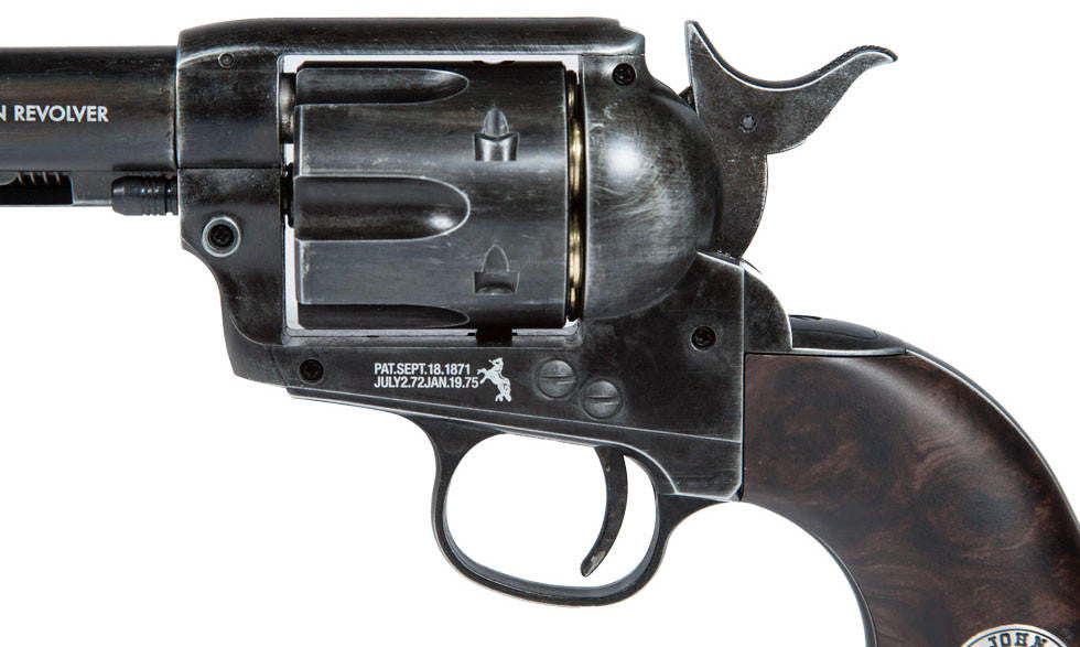 Duke Colt CO2 Weathered .177 Pellet Revolver, Black
