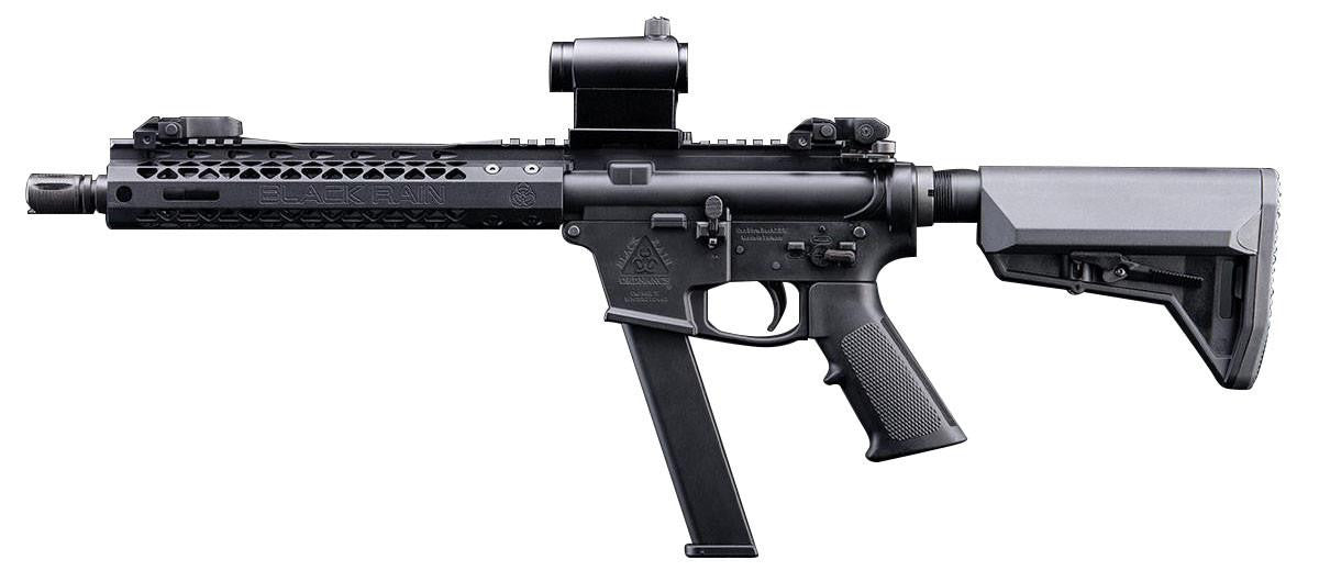 EMG Black Rain Ordnance BRO 9mm Style Gas Blowback Airsoft Rifle, Black