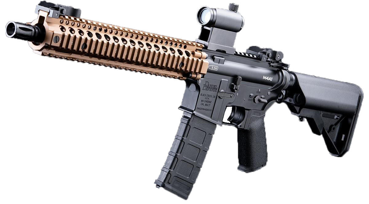 EMG Daniel Defense Licensed DDM4 Airsoft AEG Rifle w/ CYMA Platinum QBS Gearbox, DE/Black