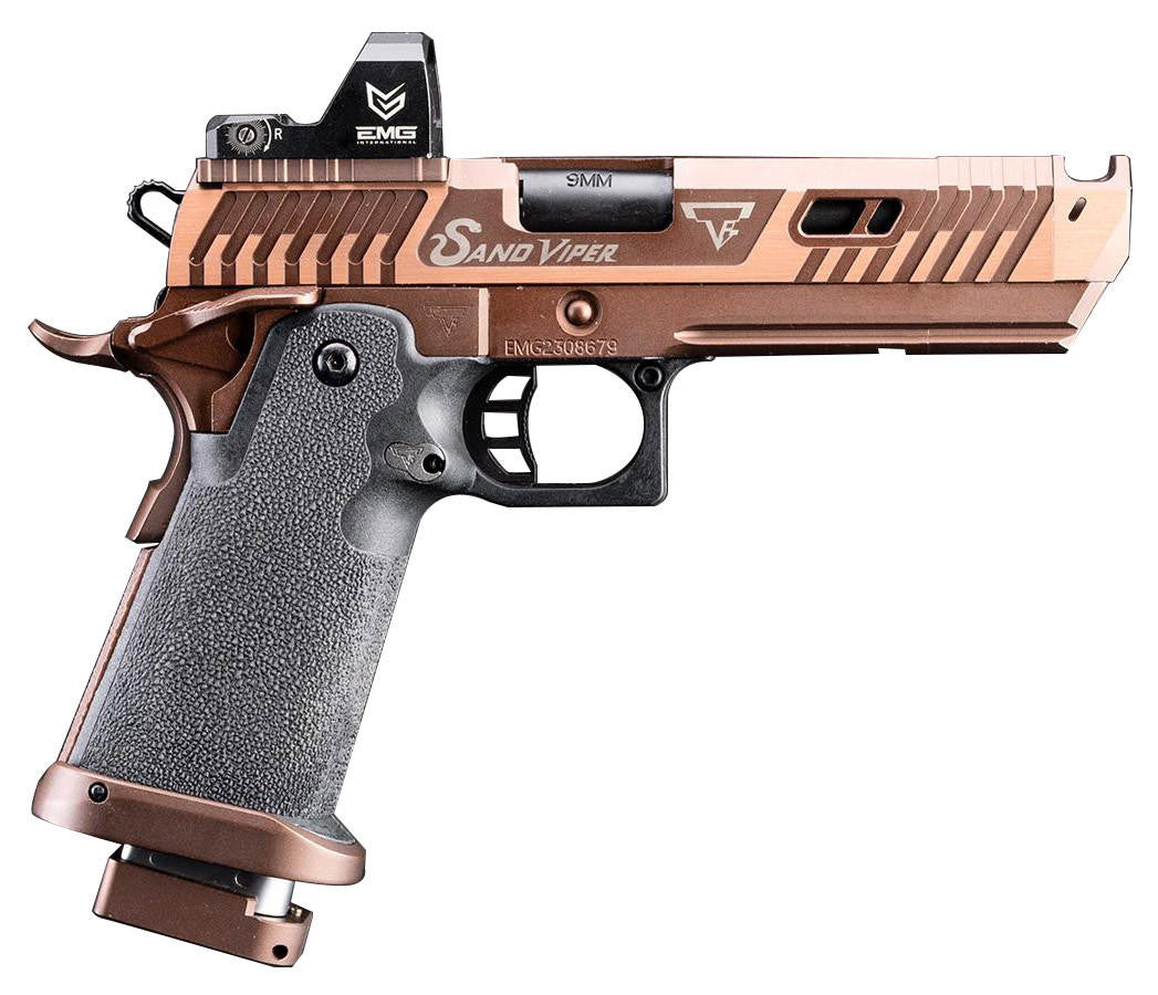 EMG TTI Licensed Sand Viper 2011 Full Auto GBB Airsoft Pistol, Two-Tone