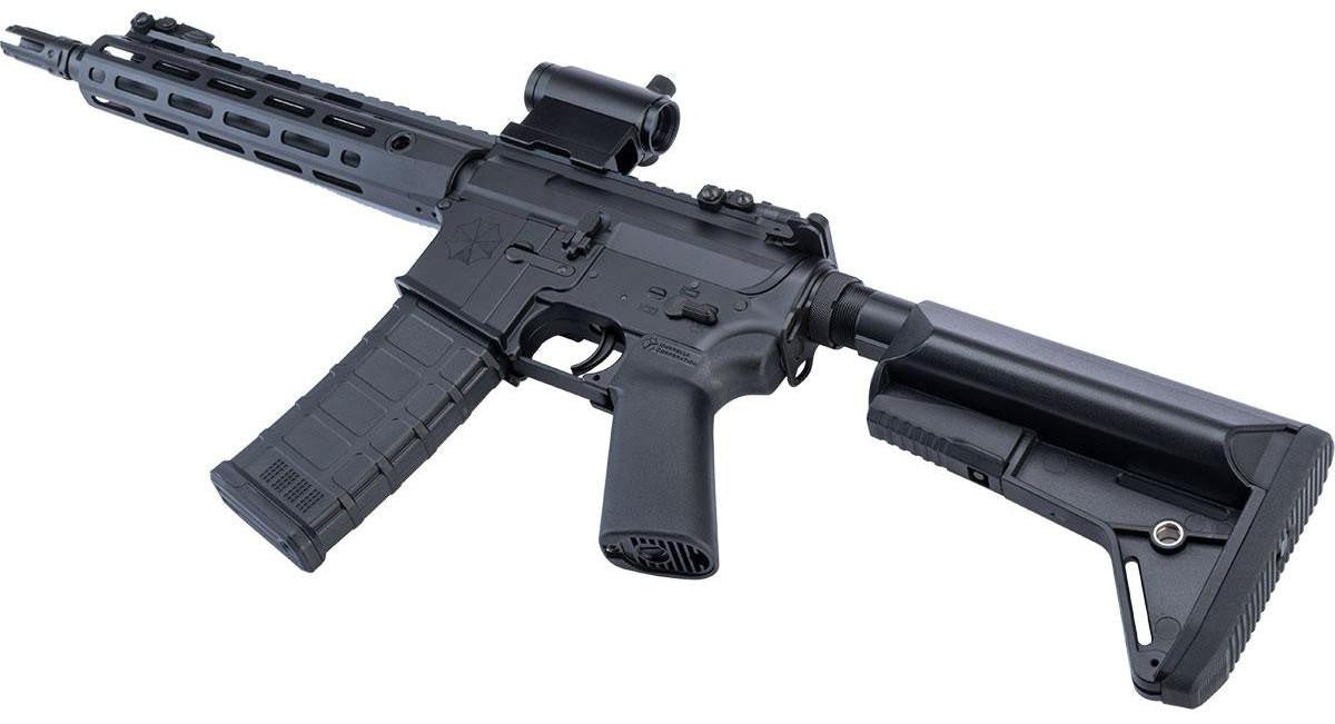 EMG Umbrella Corporation Weapons Research Group Licensed M4 SBR M-LOK Airsoft AEG Rifle, Black