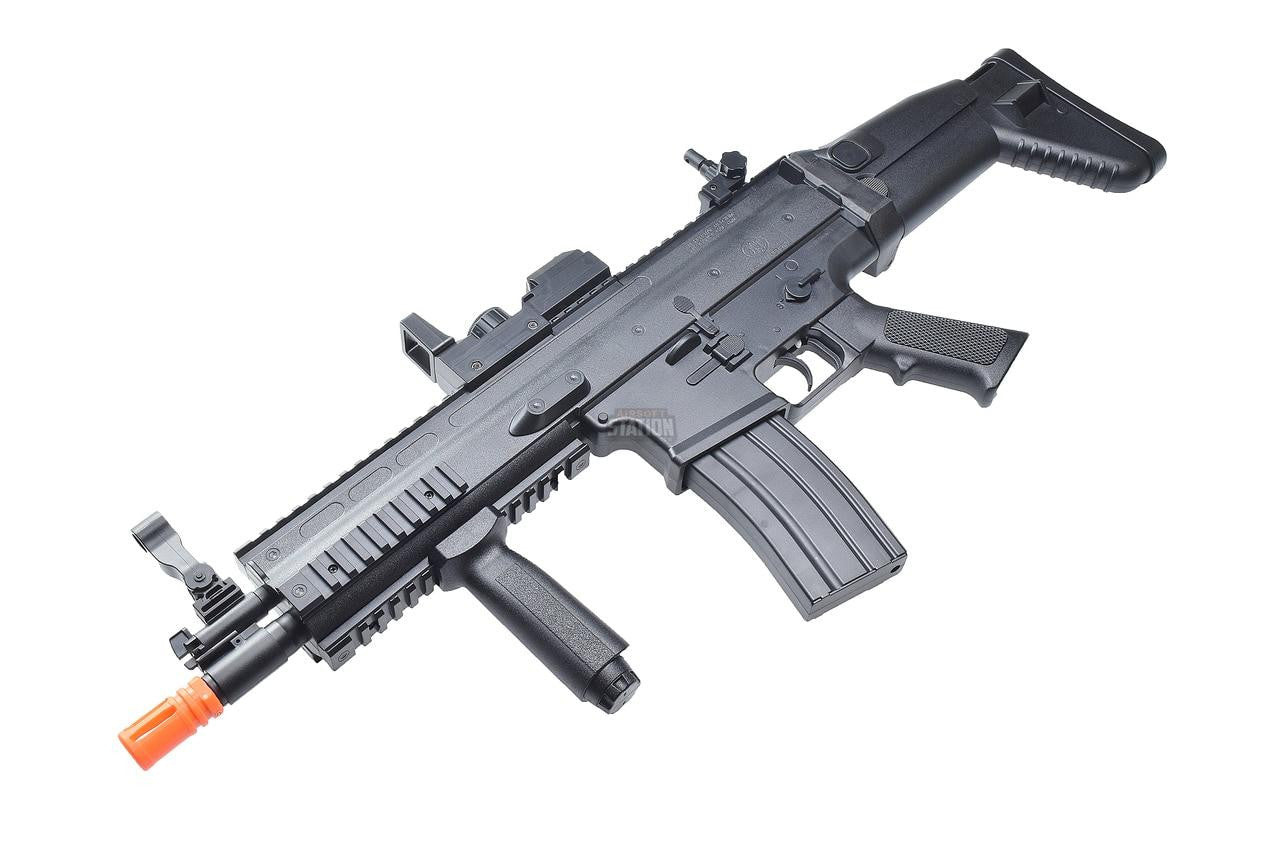 FN Herstal Entry Level SCAR Electric LPEG Airsoft Rifle w/ Red Dot Sight, Black