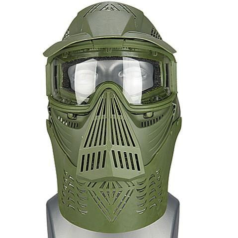 G-Force Complete Protection Modular Airsoft Face Mask w/ Clear Lens, Green