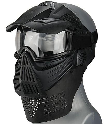 G-Force Face Mask w/ Goggle Eye Protection, Black
