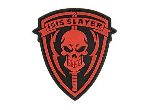 G-Force ISIS Slayer Knife and Skull PVC Morale Patch, Red