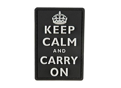 G-Force Keep Calm and Carry On PVC Morale Patch, Black