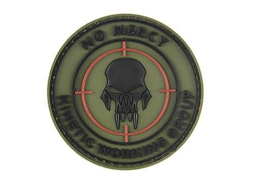 G-Force No Mercy Round PVC Morale Patch, OD Green