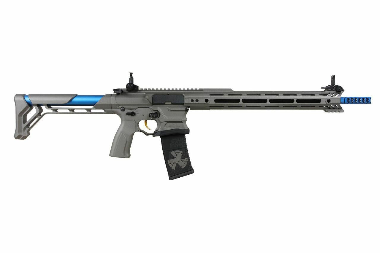 G&G BAMF Team Cobalt Kinetics M4 Advanced ETU Airsoft Rifle, Grey/Blue