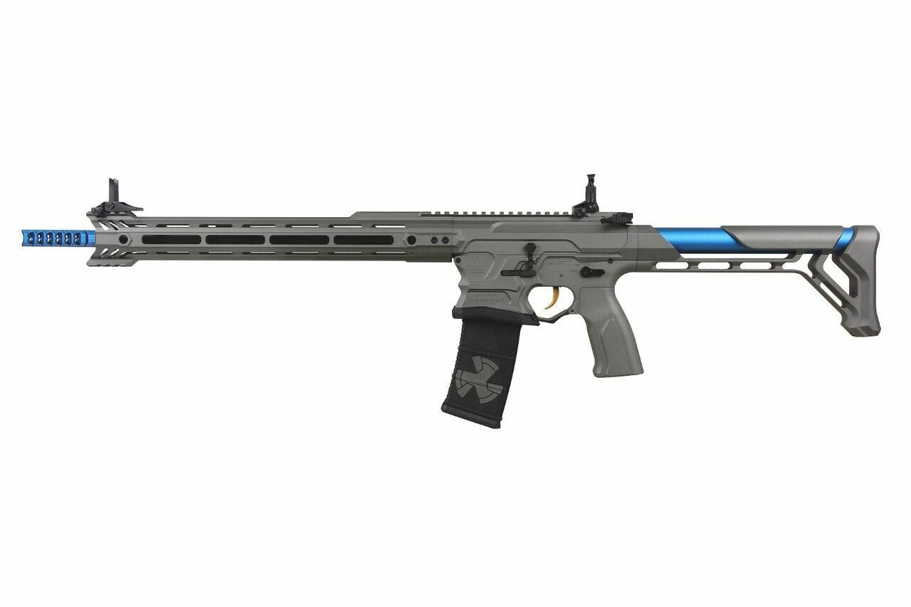 G&G BAMF Team Cobalt Kinetics M4 Advanced ETU Airsoft Rifle, Grey/Blue