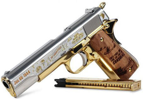 G&G GPM1911 D-Day Limited Version Airsoft Pistol, Gold/Silver