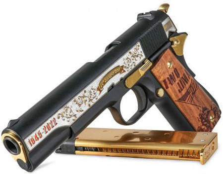 G&G GPM1911 IWO JIMA Limited Version Airsoft Pistol, Gold/Silver