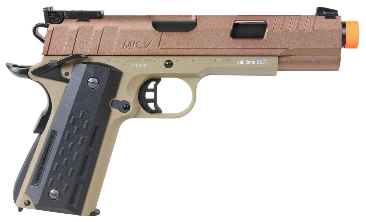 G&G GX45 MKV GBB Airsoft Pistol, Dark Earth