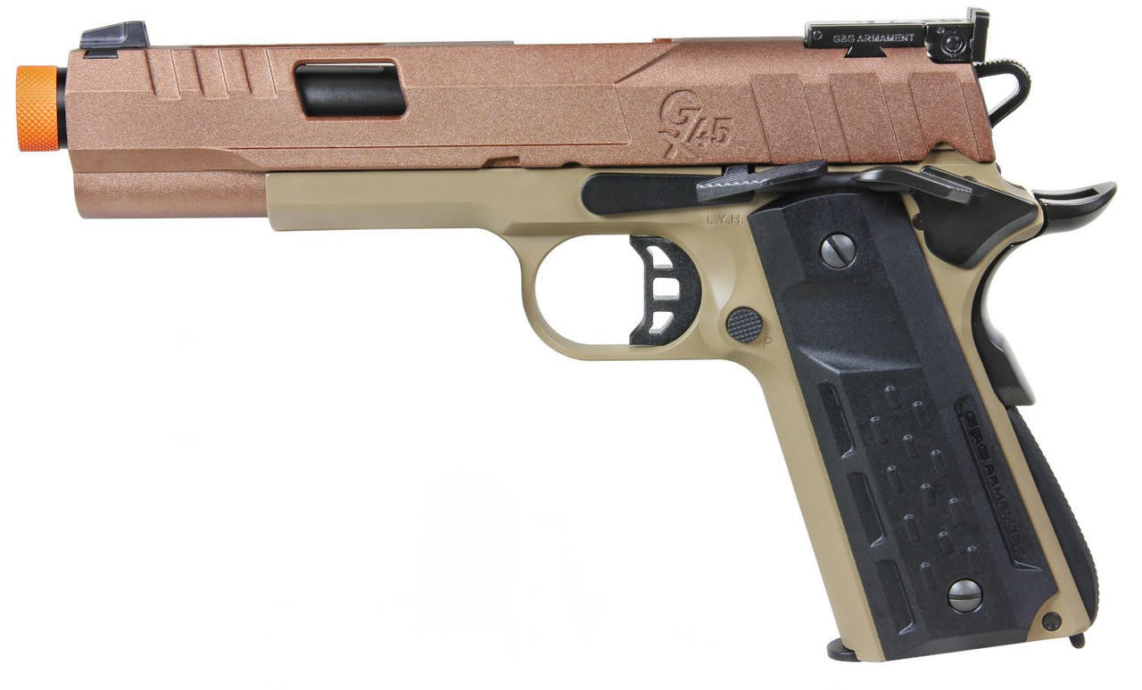 G&G GX45 MKV GBB Airsoft Pistol, Dark Earth