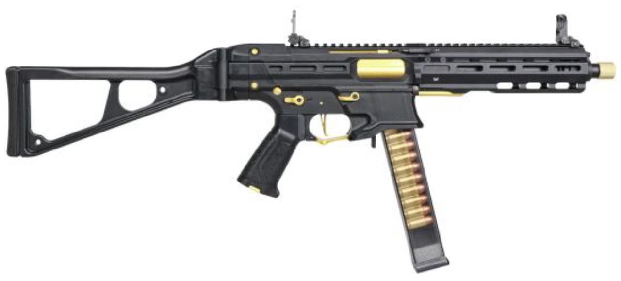 G&G PCC 45 AEG Airsoft Rifle, Gold/Black