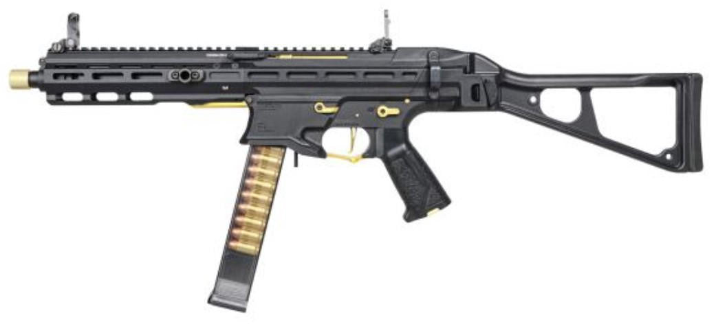 G&G PCC 45 AEG Airsoft Rifle, Gold/Black