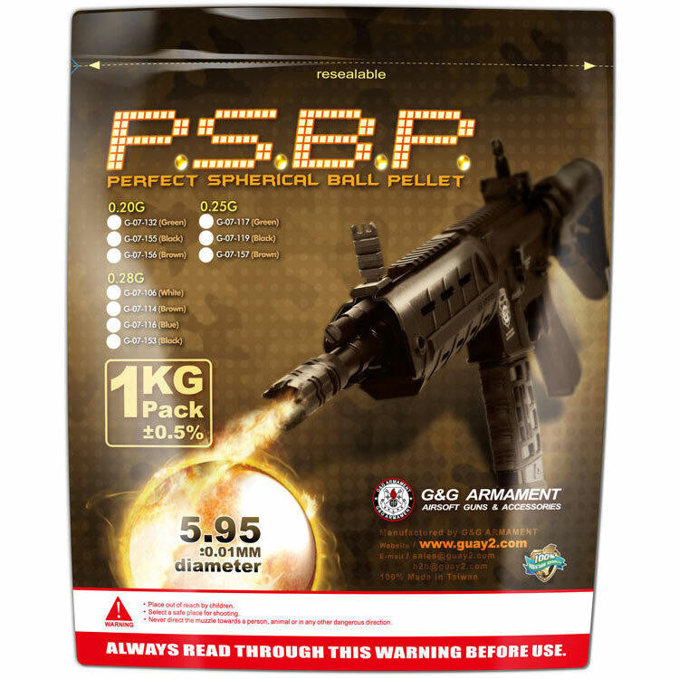 G&G Perfect Spherical BBs, 0.28g, 1KG, 3570 Rounds, White
