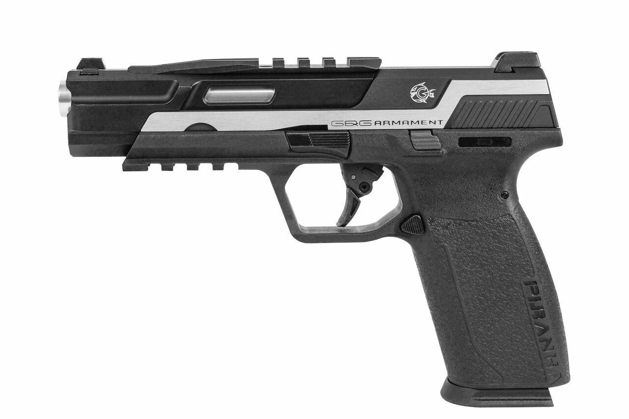 G&G Piranha TR Gas Blowback Airsoft Pistol, Silver/Black