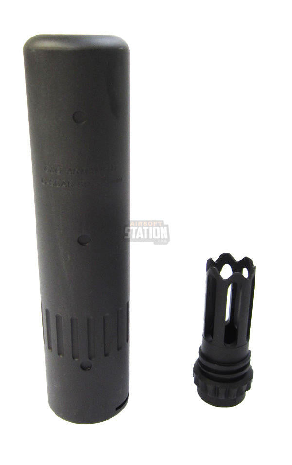 G&G SCAR Style Barrel Extension and Flash Hider Set, Metal, Black
