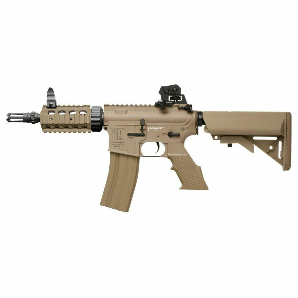 G&G Top Tech TR16 CQW AEG Airsoft Rifle, Desert Tan