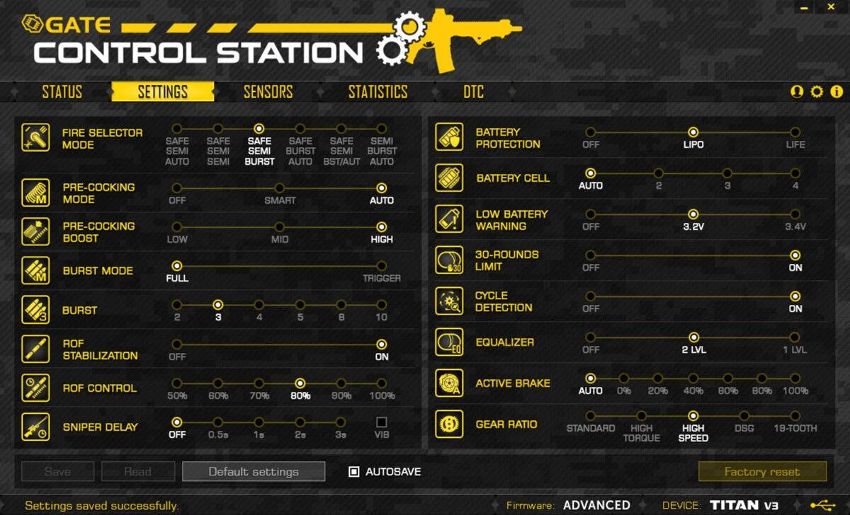 Gate TITAN V2 Advanced MOSFET Set (Front Wired)