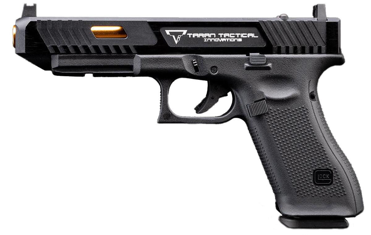 GLOCK 17 Gen.5 GBB Airsoft Pistol w/ EMG TTI Custom CNC G34 Combat Master Slide, Black