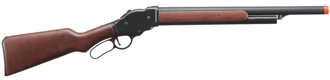 Golden Eagle 1887 Long Lever Action Gas Powered Airsoft Shotgun, Black/Wood