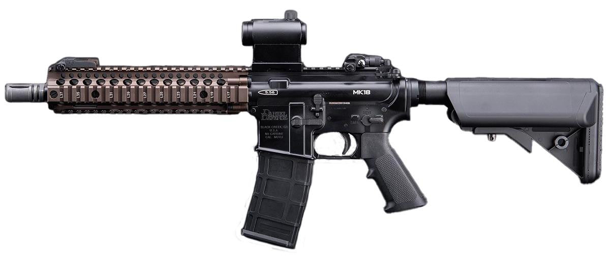Golden Eagle 6mmProShop Daniel Defense Licensed MK18 Gas Blowback Airsoft Rifle, Two Tone