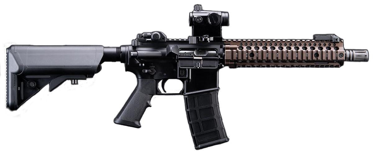 Golden Eagle 6mmProShop Daniel Defense Licensed MK18 Gas Blowback Airsoft Rifle, Two Tone