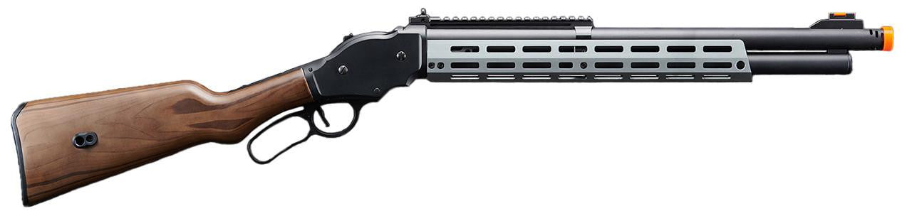 Golden Eagle Alpha Tactical Production A.T.87 Long Barrel Lever Action Gas Airsoft Shotgun, Gray