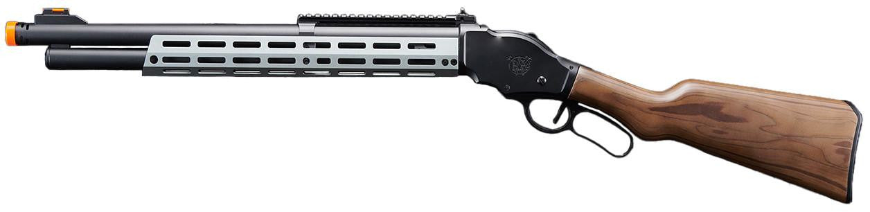 Golden Eagle Alpha Tactical Production A.T.87 Long Barrel Lever Action Gas Airsoft Shotgun, Gray