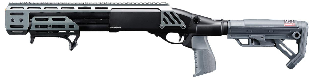 Golden Eagle Alpha Tactical Production A.T.P. Doomsday CO2 Gas Pump-Action Airsoft Shotgun, Gray