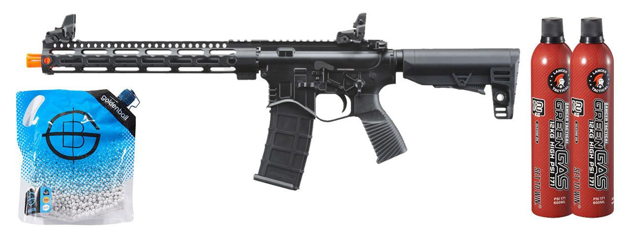 Golden Eagle BD Style 12.5" M-LOK M4 GBB Airsoft Rifle w/ Green Gas Combo, Black