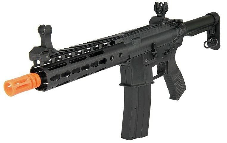 Golden Eagle Elite Series 7” Keymod CQB Gas Blowback Airsoft Rifle, Black