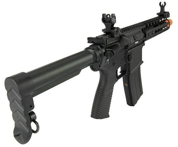 Golden Eagle Elite Series 7” Keymod CQB Gas Blowback Airsoft Rifle, Black