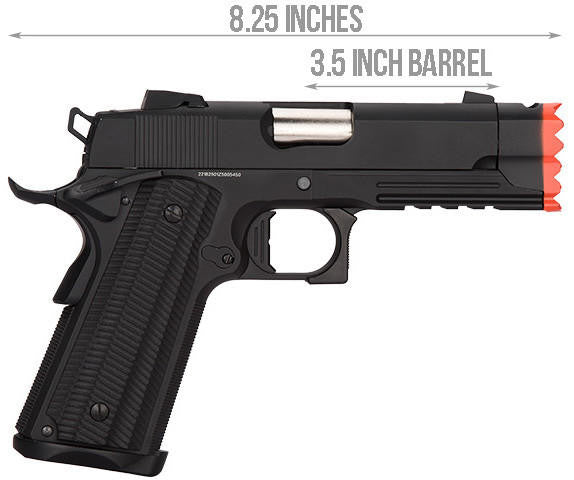 Golden Eagle IMF 3317 Hi-Capa GBB Metal Airsoft Pistol w/ Integrated Muzzle Break, Black